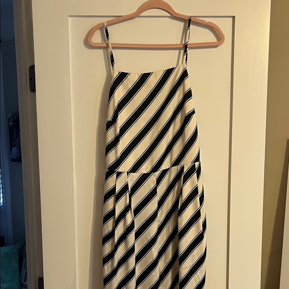 Black and White Striped jumpsuit